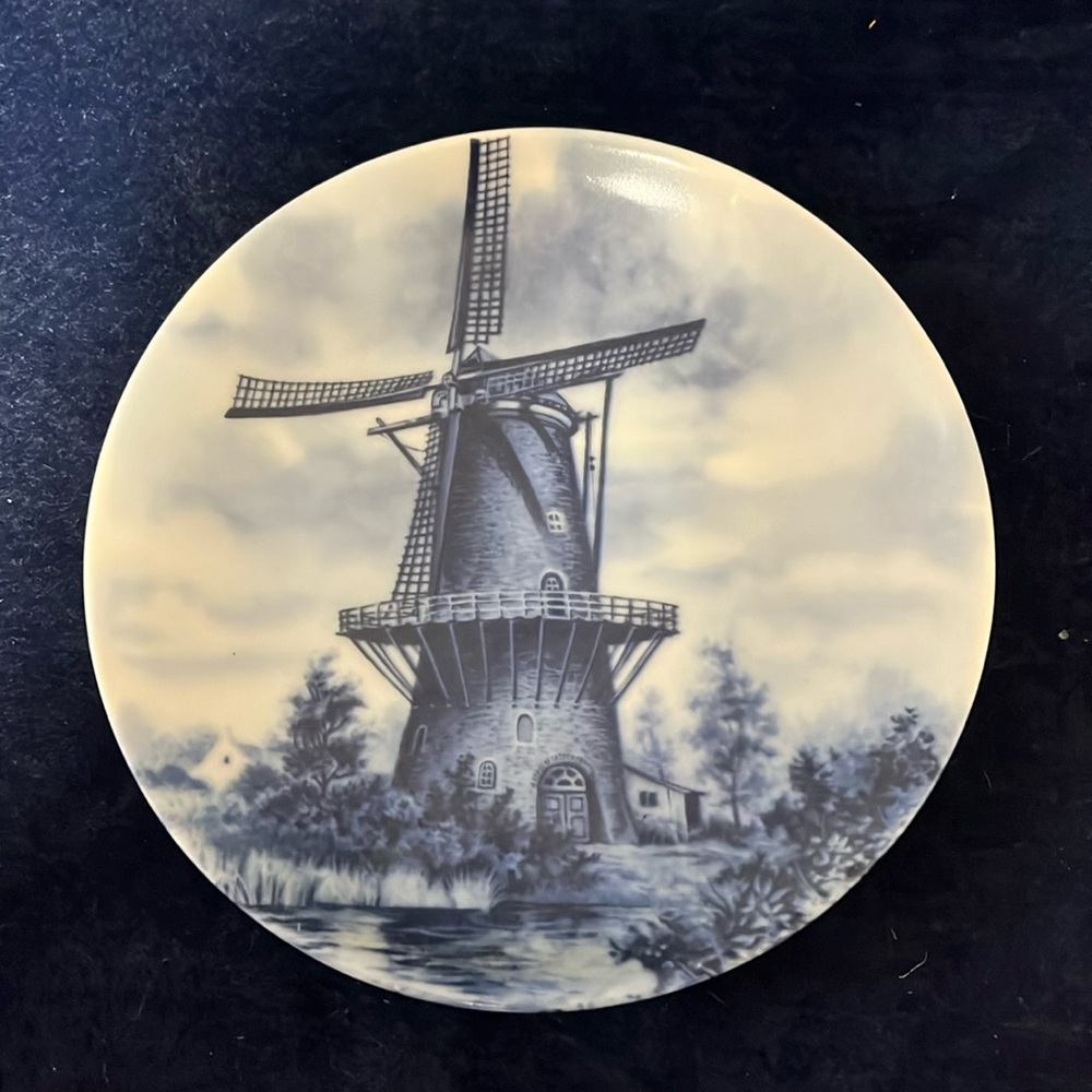 Vtg Dutch Windmill Mini Plate